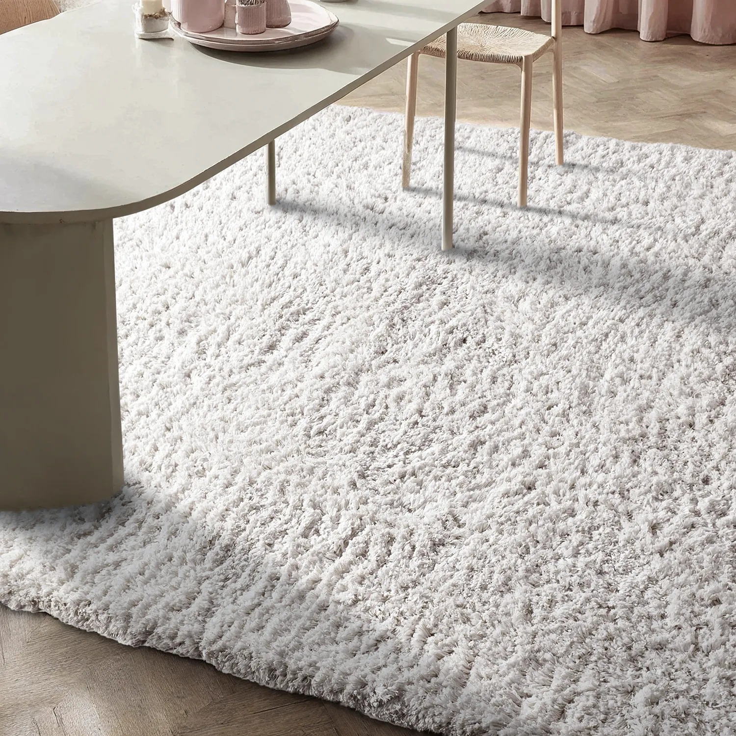 Dywany shaggy - Combarro Solid Cotton Shaggy (krem)