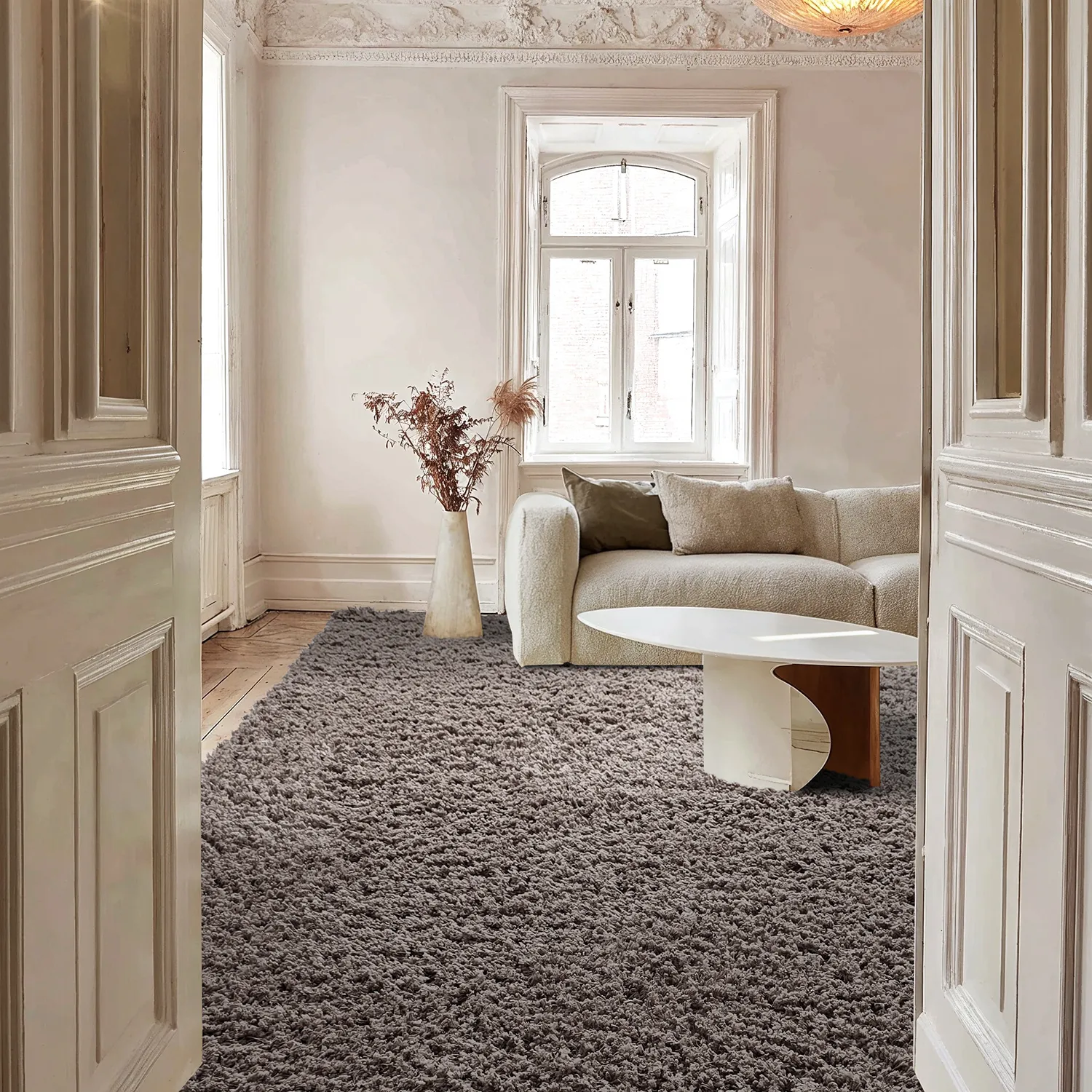 Dywany shaggy - Combarro Solid Cotton Shaggy (taupe)