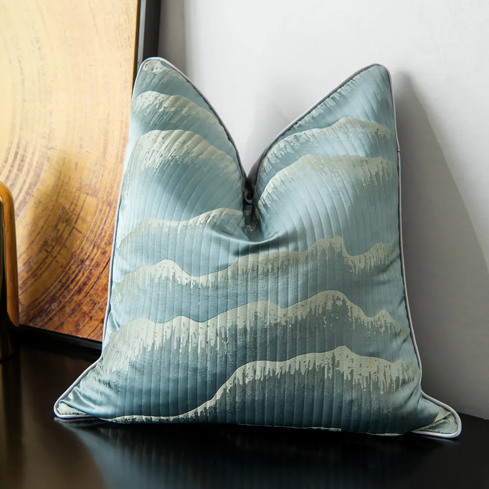 Poszewka na poduszke - Square Luxury 45 x 45 cm (niebieski)