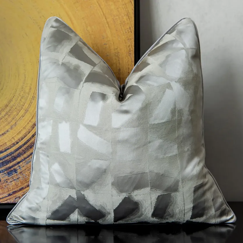 Poszewka na poduszke - Square Luxury 45 x 45 cm (srebro)