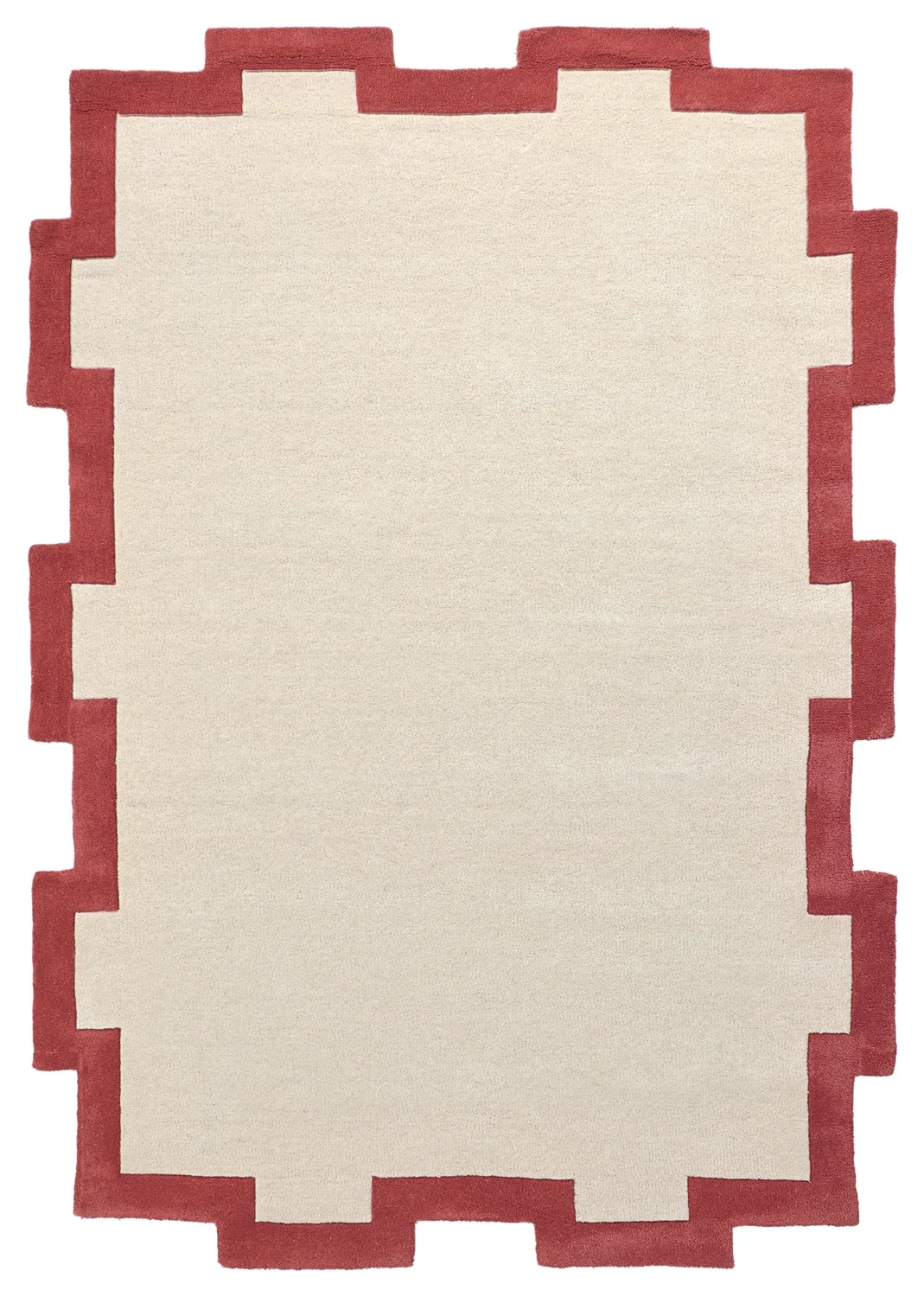 Dywan wełniany - Agra Hand Tufted Wool Premium (krem/czerwony)