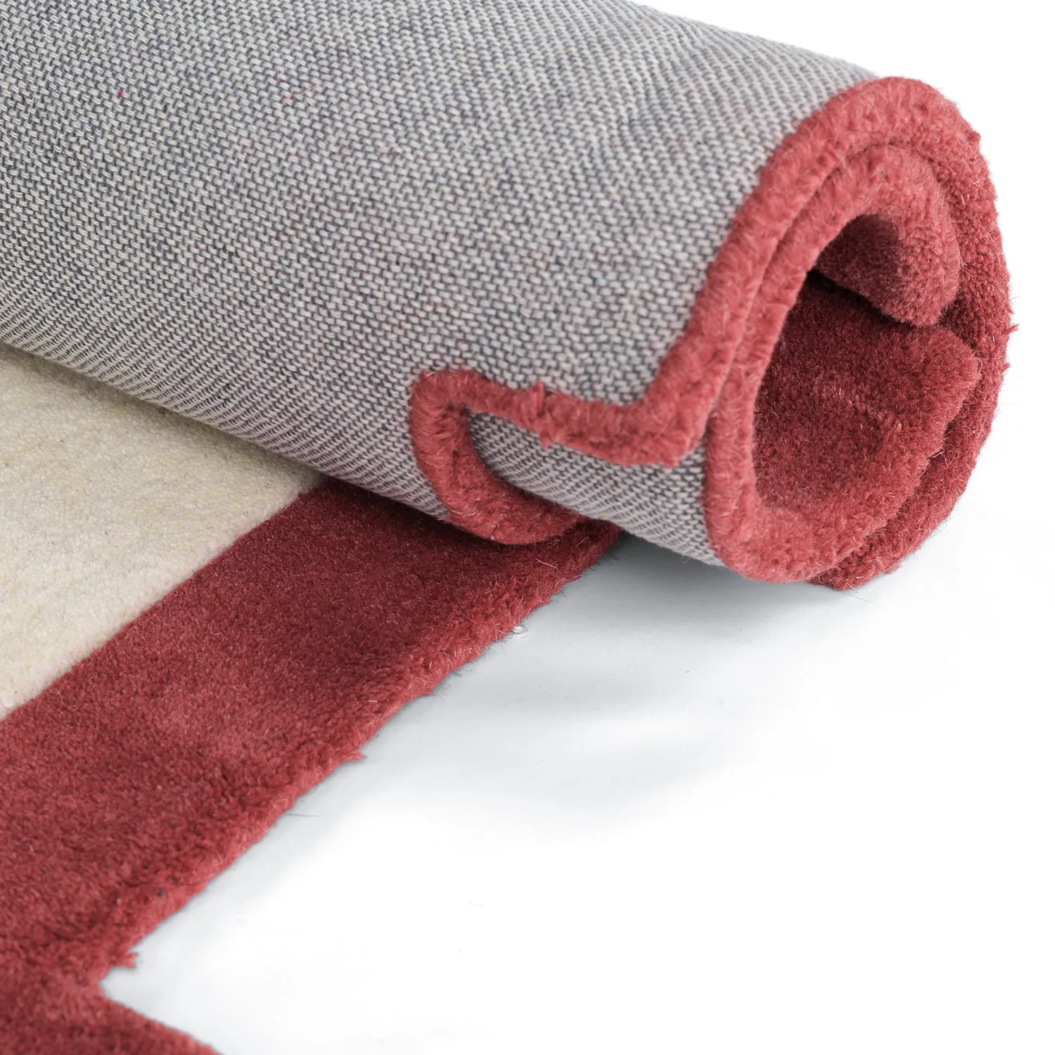 Dywan wełniany - Agra Hand Tufted Wool Premium (krem/czerwony)