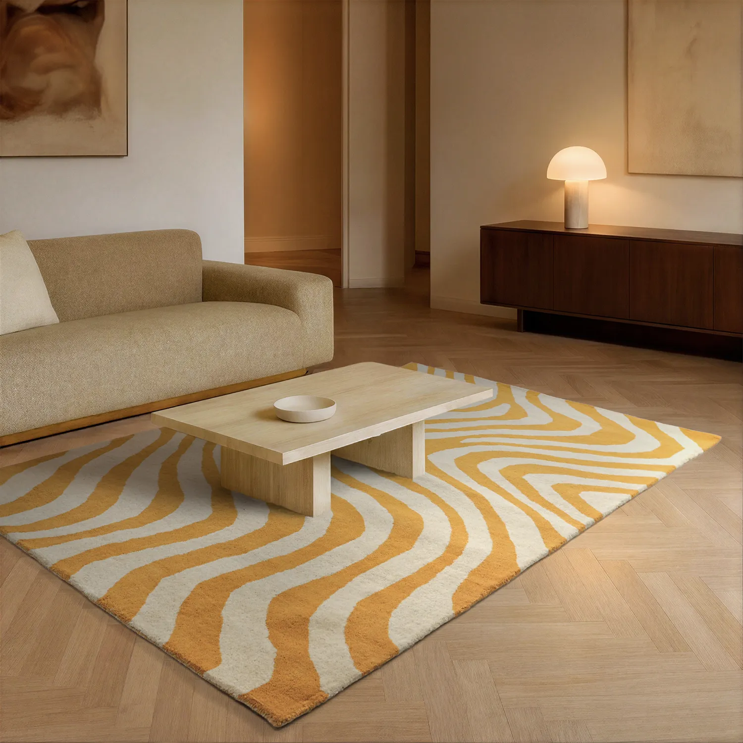 Dywan wełniany - Aiz Hand Tufted Wool Premium (żółty)
