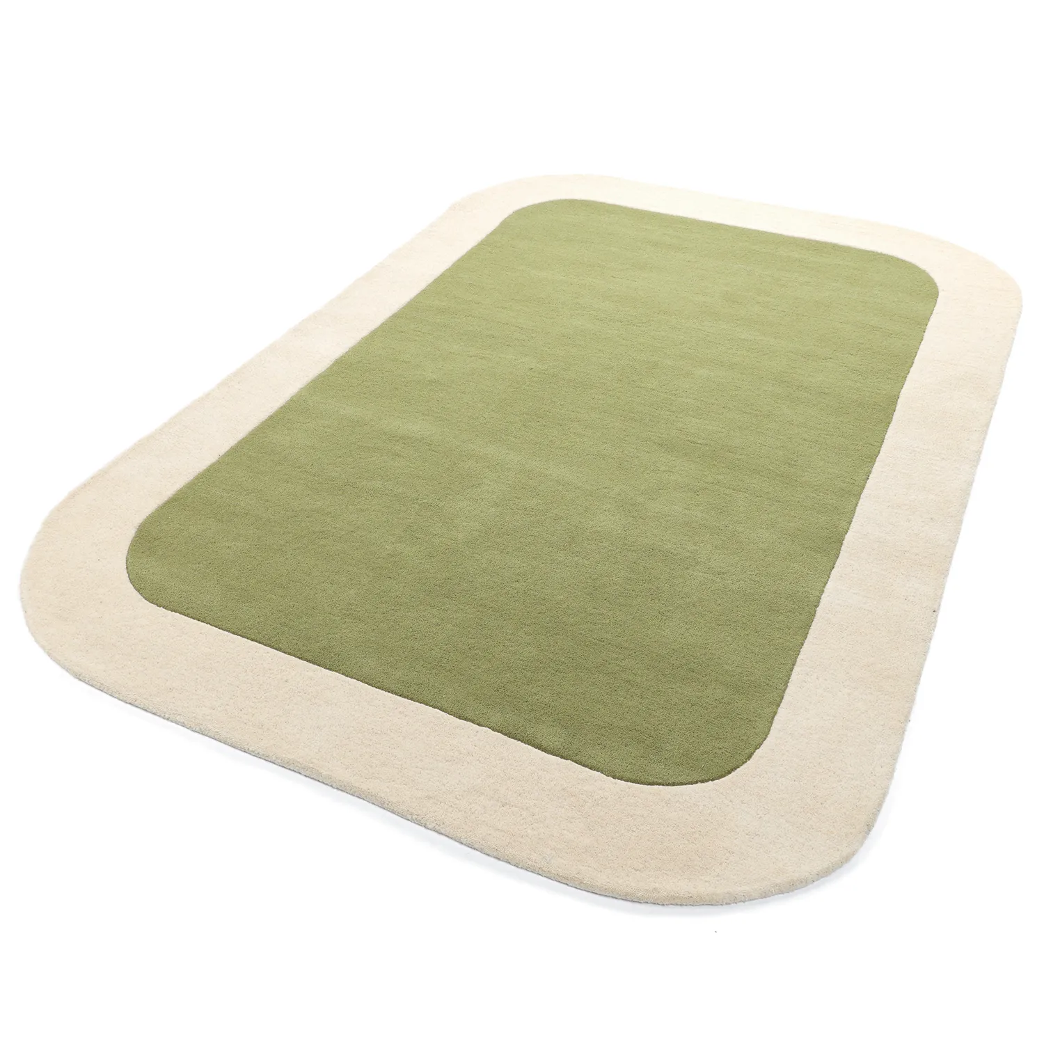 Dywan wełniany - Puri Hand Tufted Wool Premium (zielony/kremowy)