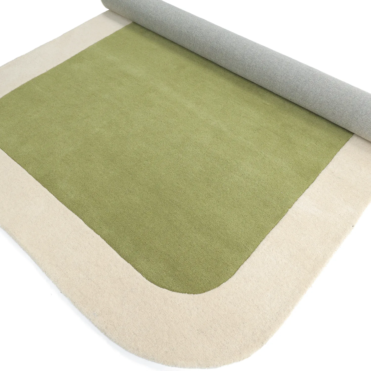 Dywan wełniany - Puri Hand Tufted Wool Premium (zielony/kremowy)