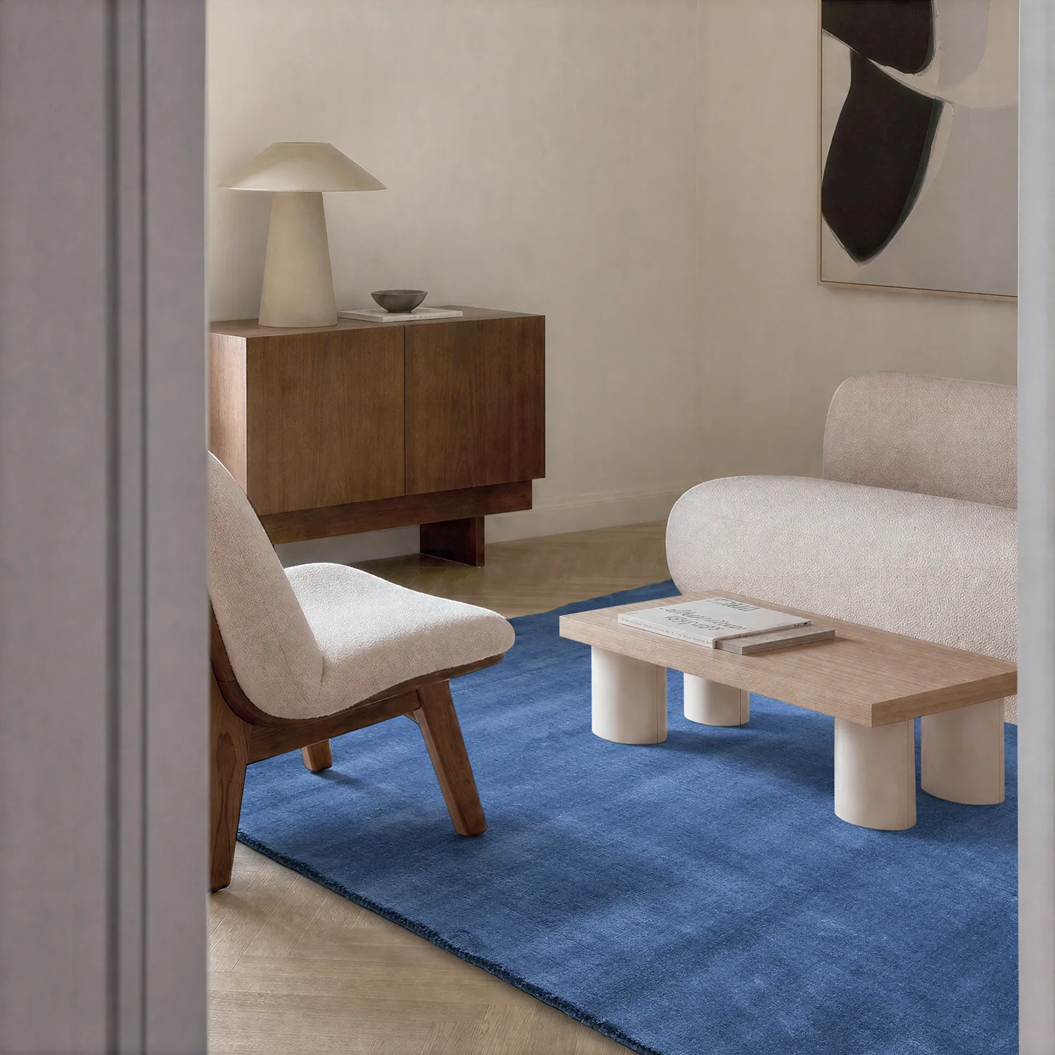 Dywan wełniany - Rozel Handloom Wool Premium (granatowy)