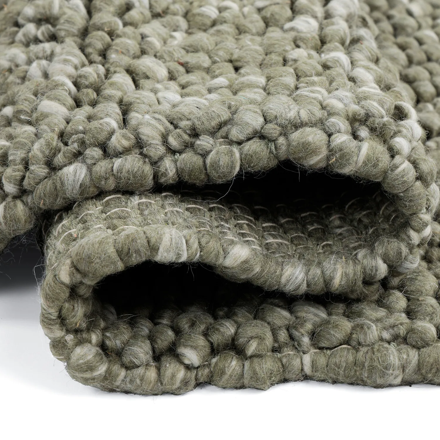 Dywan wełniany - Sala Irregular Wool Bubble (zieleni mchu/bieli melanż)