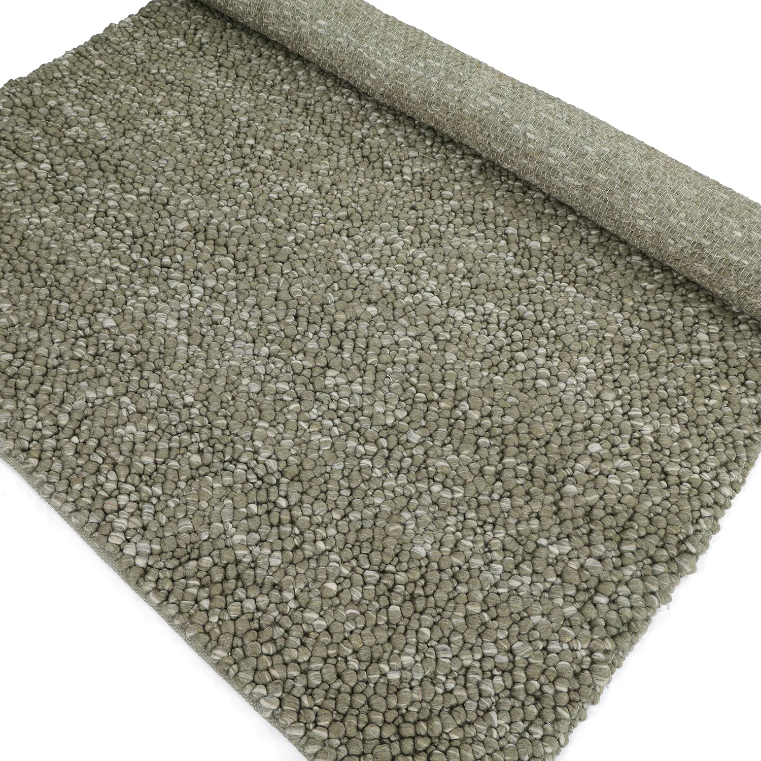 Dywan wełniany - Sala Irregular Wool Bubble (zieleni mchu/bieli melanż)