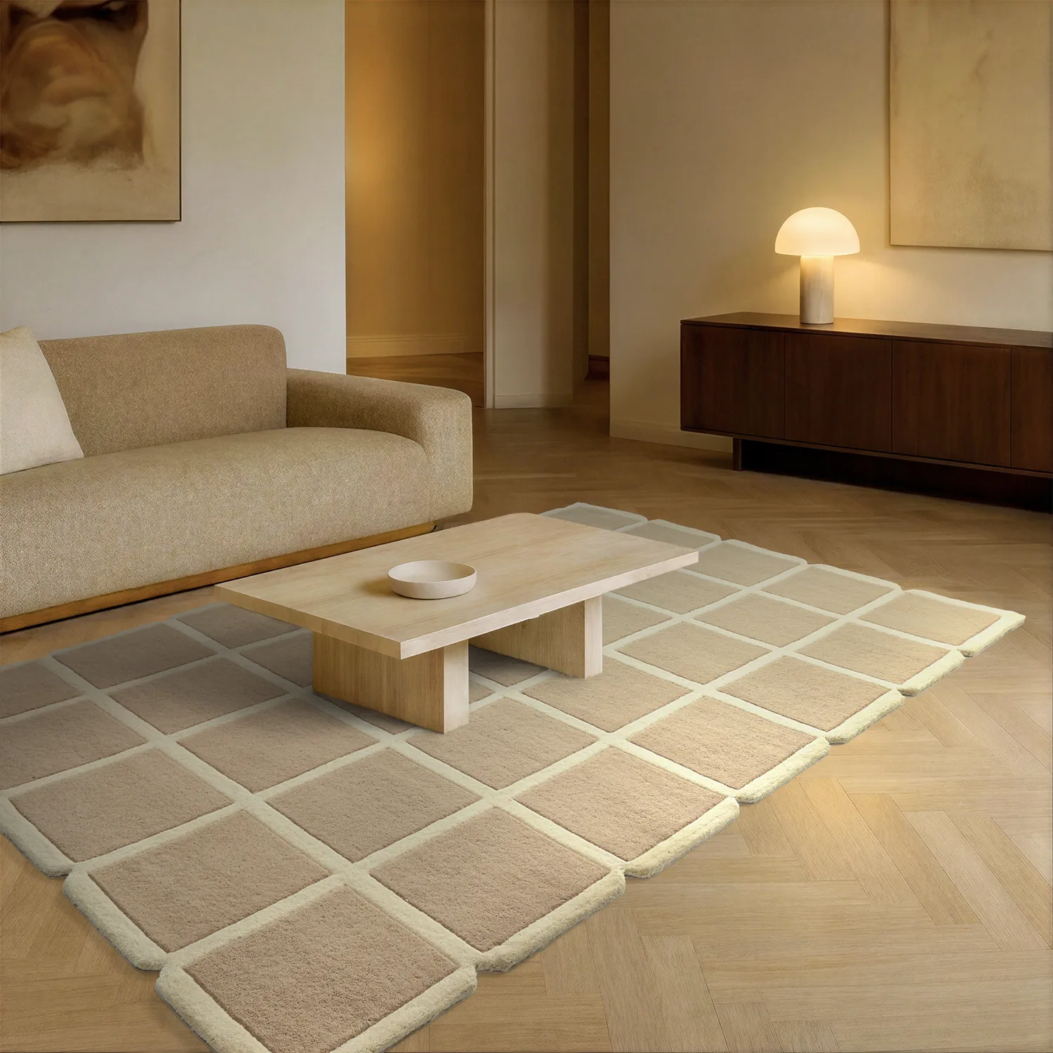 Dywan wełniany - Syl Hand Tufted Wool Premium (beżowy/kremowy)