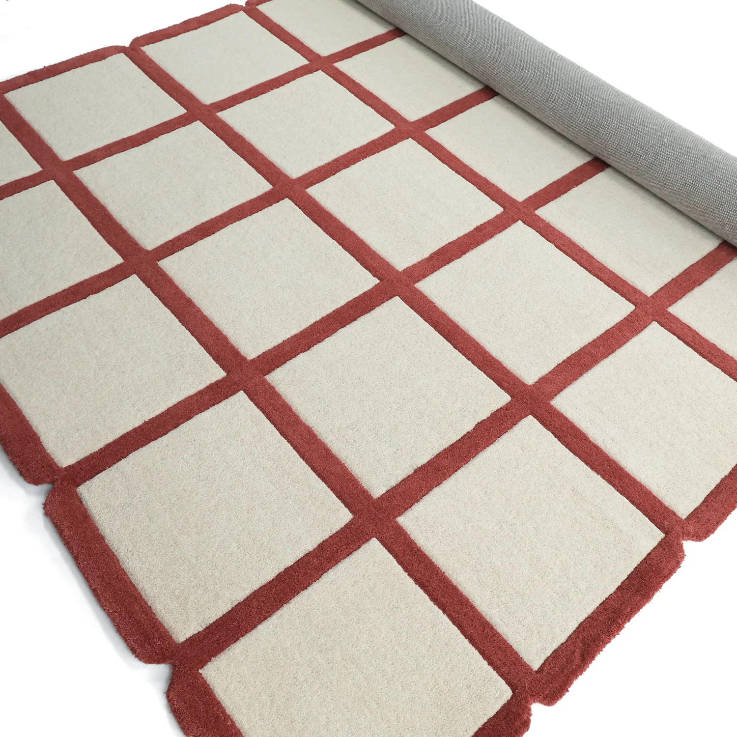Dywan wełniany - Syl Hand Tufted Wool Premium (czerwony/biały)