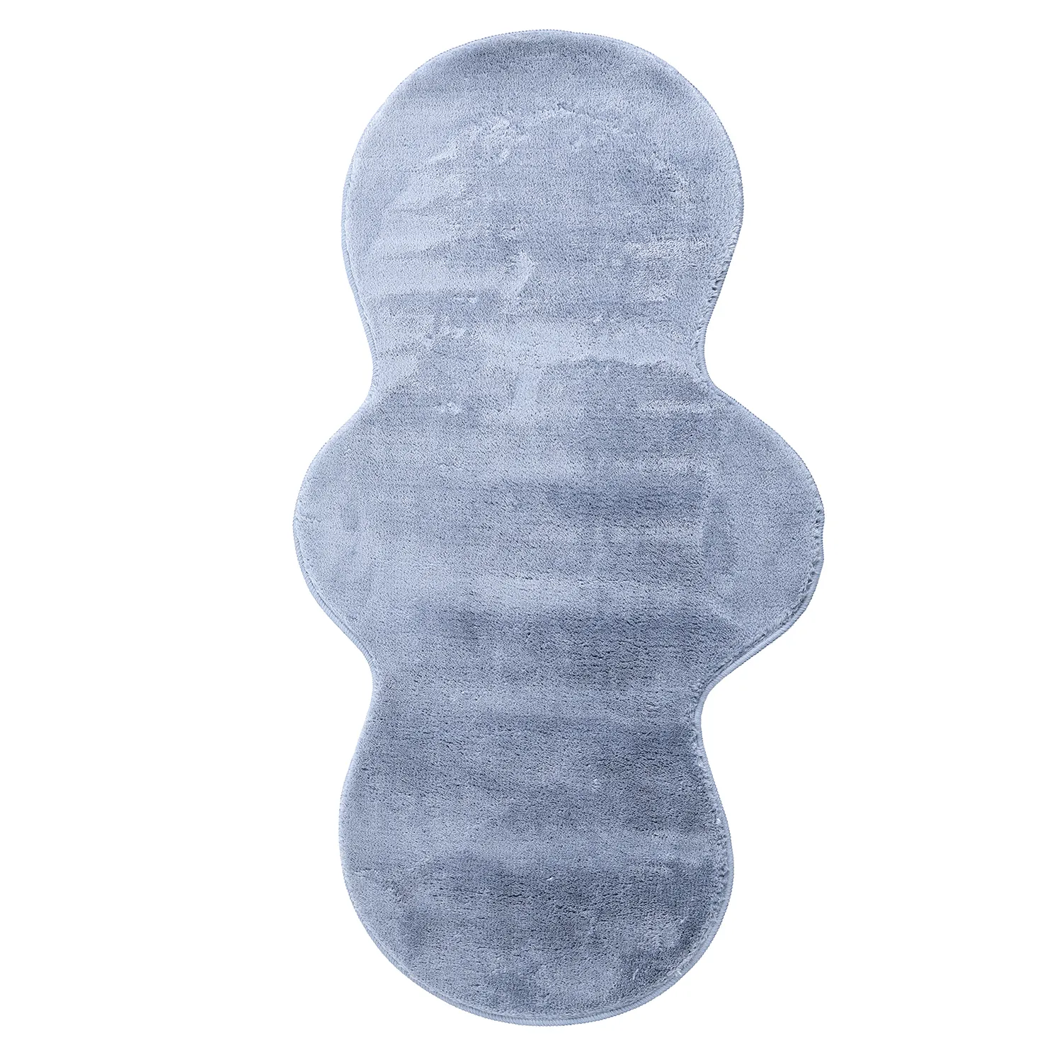 Falowany Dywan Chodnikowy - Aranga Super Soft Fur (stalowy niebieski)