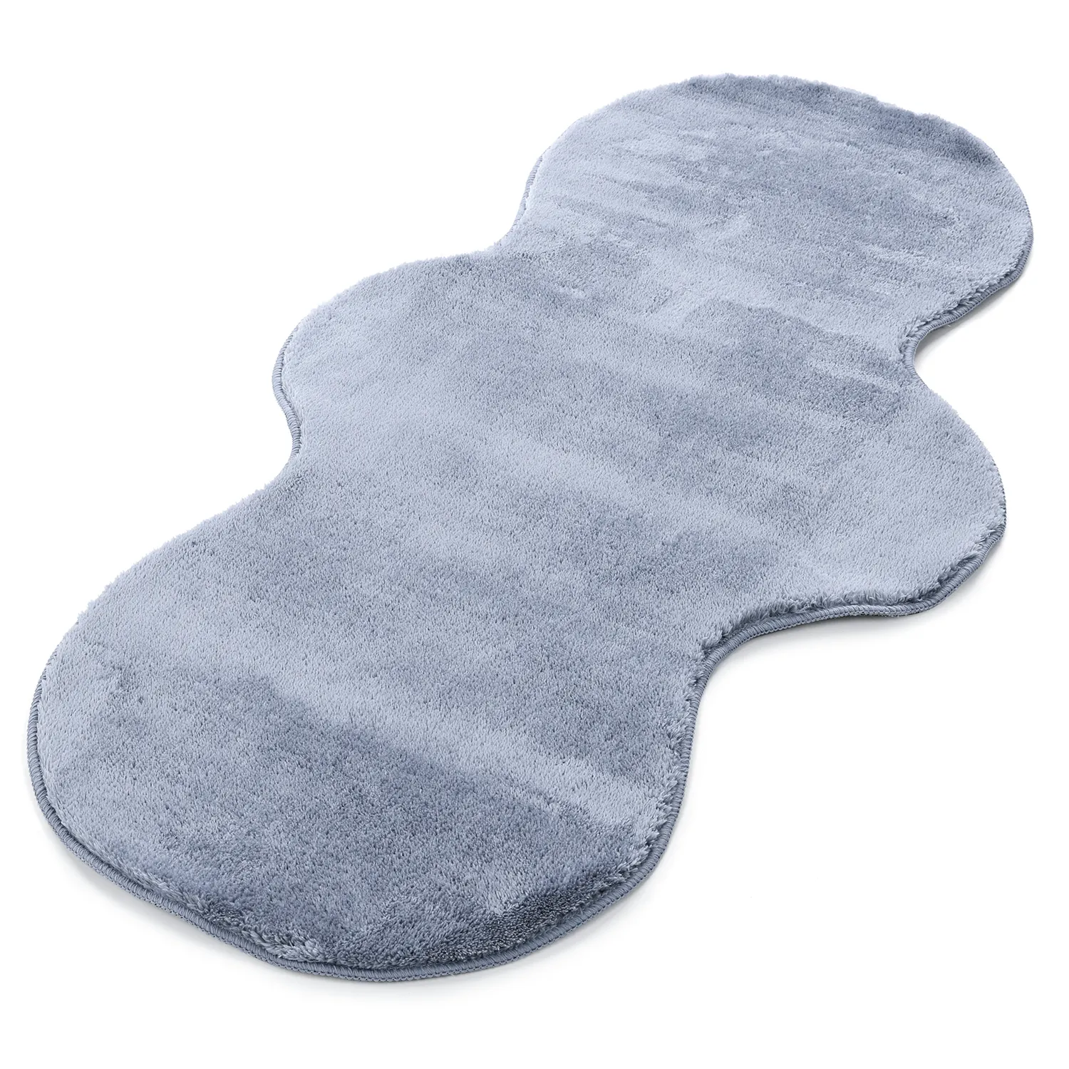 Falowany Dywan Chodnikowy - Aranga Super Soft Fur (stalowy niebieski)