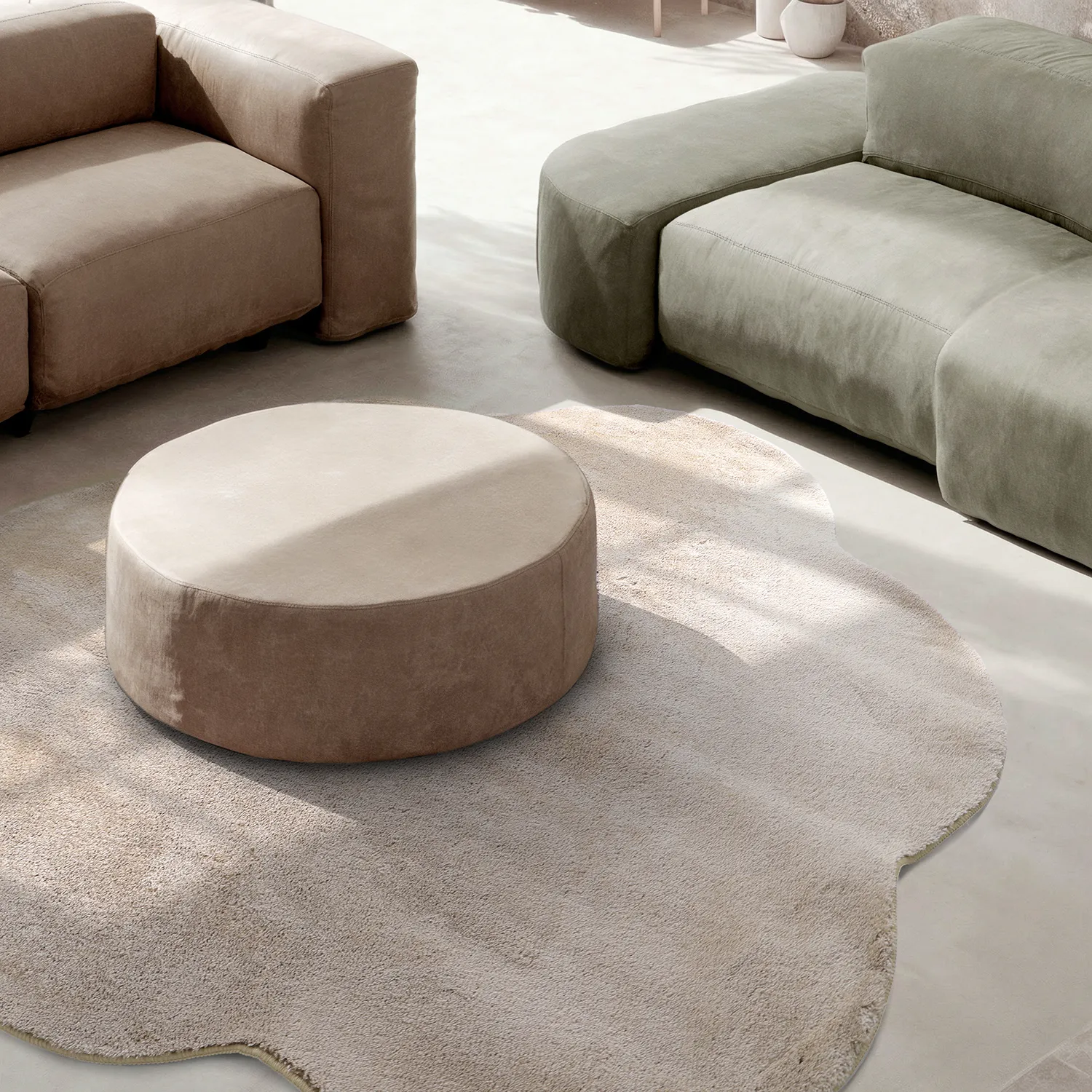 Okrągły Falowany Dywan - Aranga Super Soft Fur (brązowy)