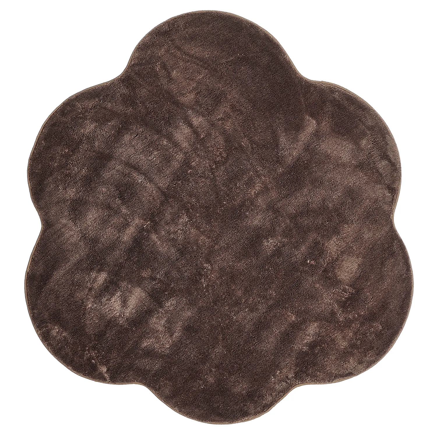Okrągły Falowany Dywan - Aranga Super Soft Fur (ciemny brąz)