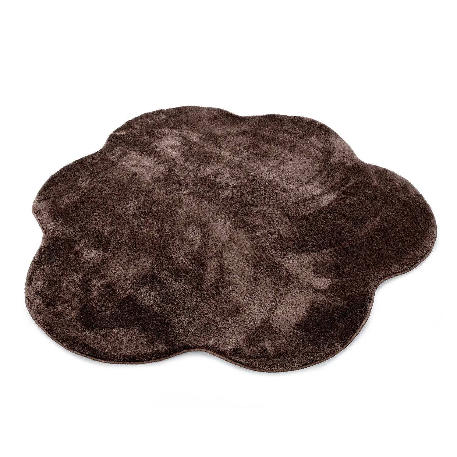 Okrągły Falowany Dywan - Aranga Super Soft Fur (ciemny brąz)