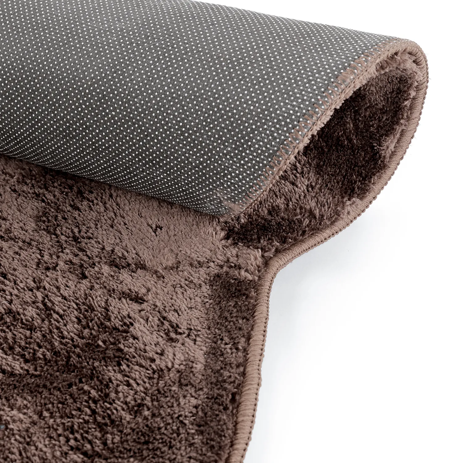 Okrągły Falowany Dywan - Aranga Super Soft Fur (ciemny brąz)