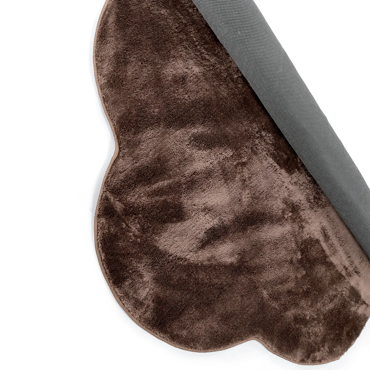 Okrągły Falowany Dywan - Aranga Super Soft Fur (ciemny brąz)