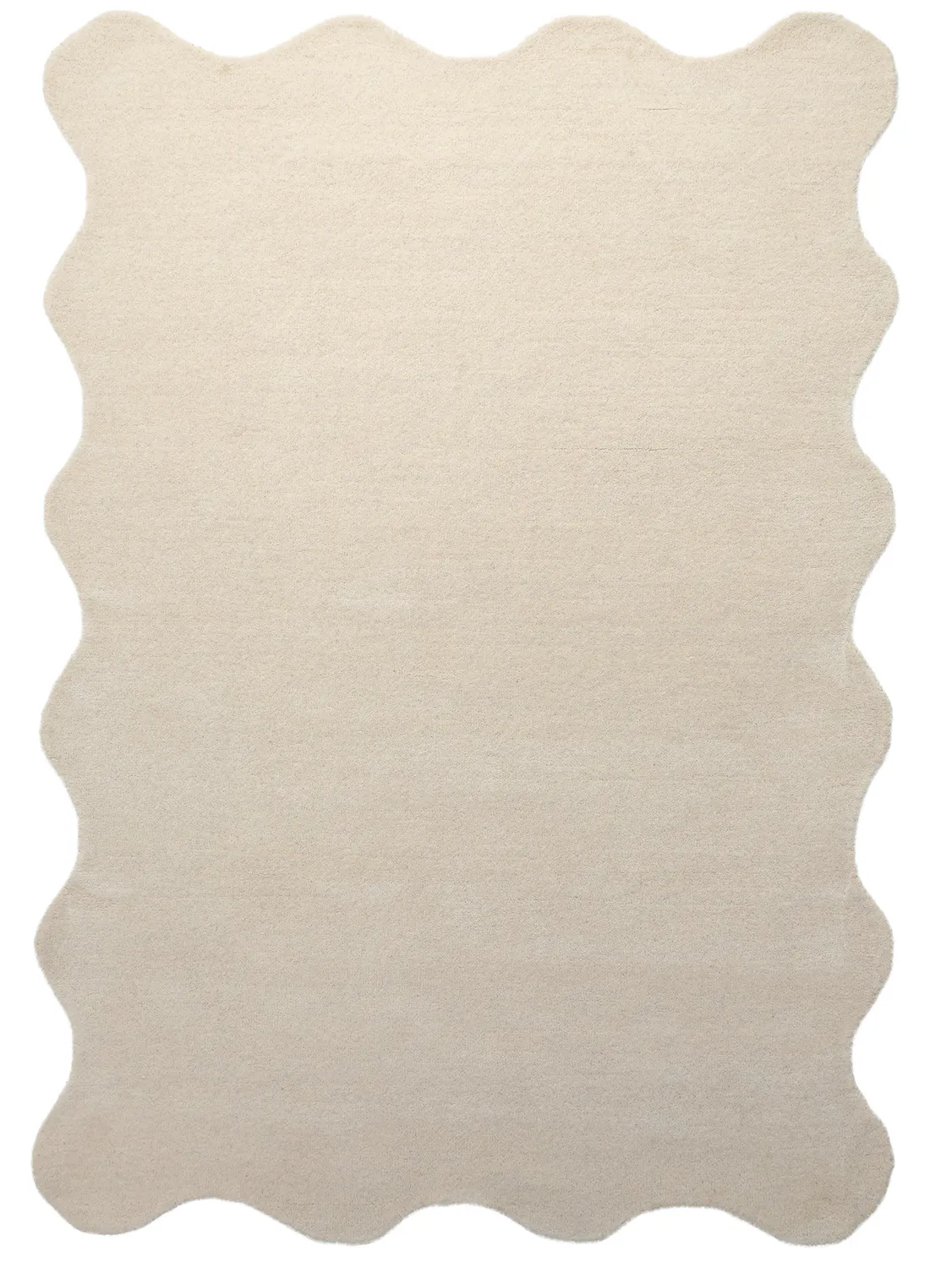 Falisty dywan wełniany - Diu Hand Tufted Wool Premium (krem)