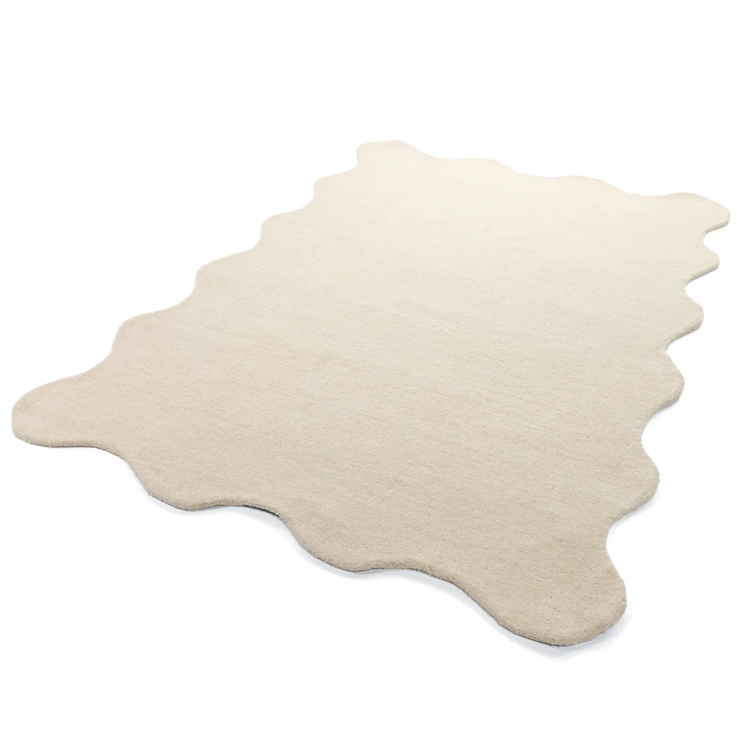 Falisty dywan wełniany - Diu Hand Tufted Wool Premium (krem)