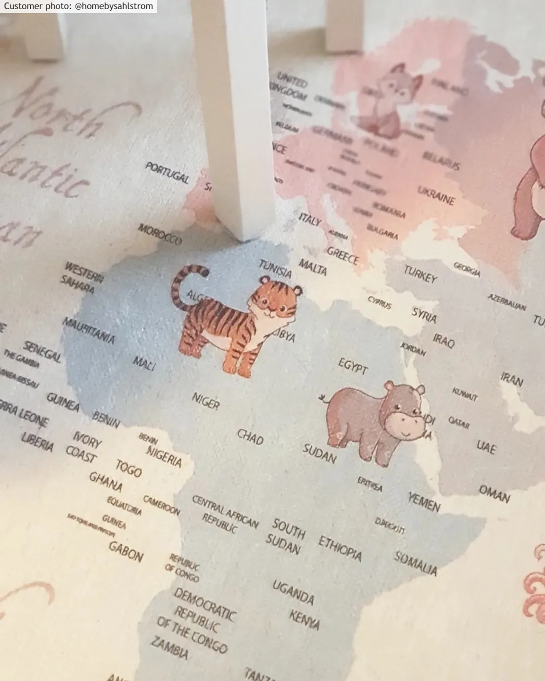 Dywan dziecicęy - Animal Map (beżowy)