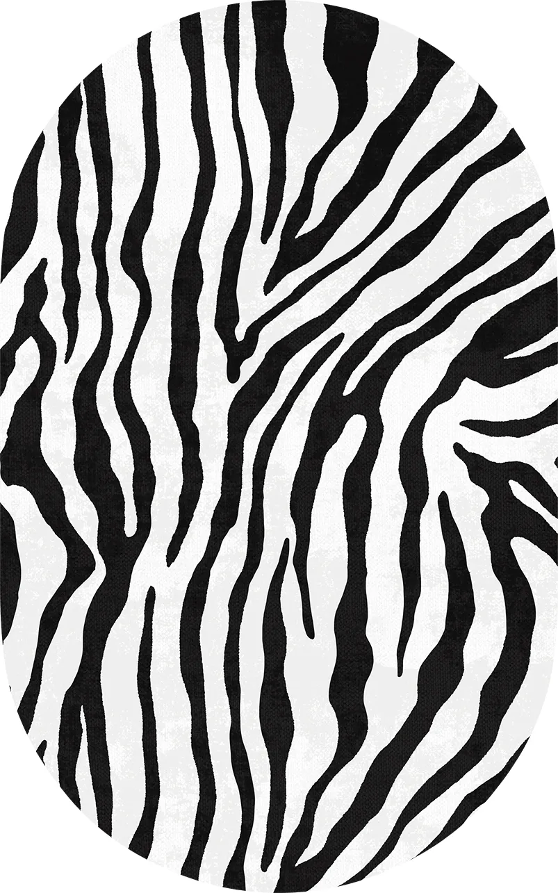 Dywan owalny - Zebra (czarny/biały)